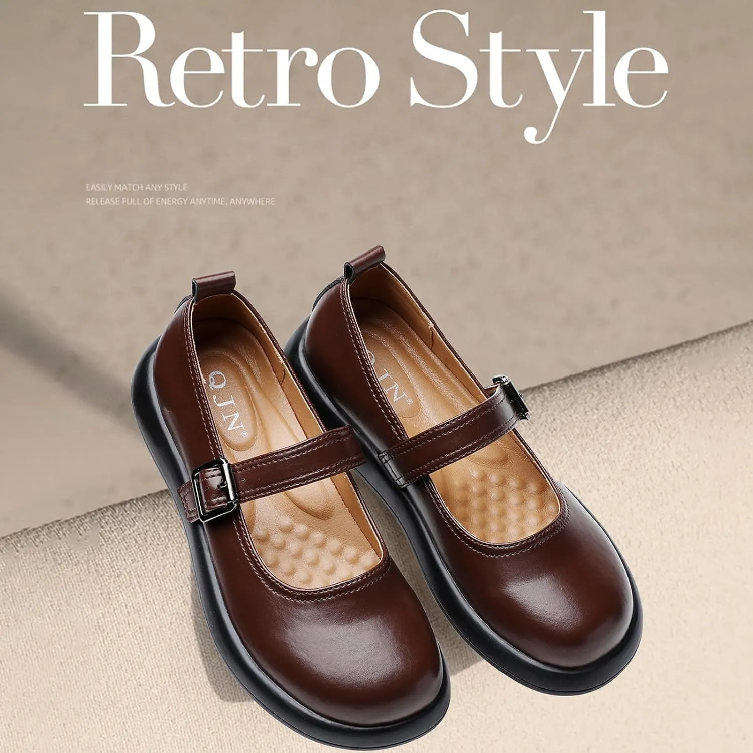 Mary Jane Shoes Women Flat Comfortable Dressy Casual Ladies Office Work Shoes