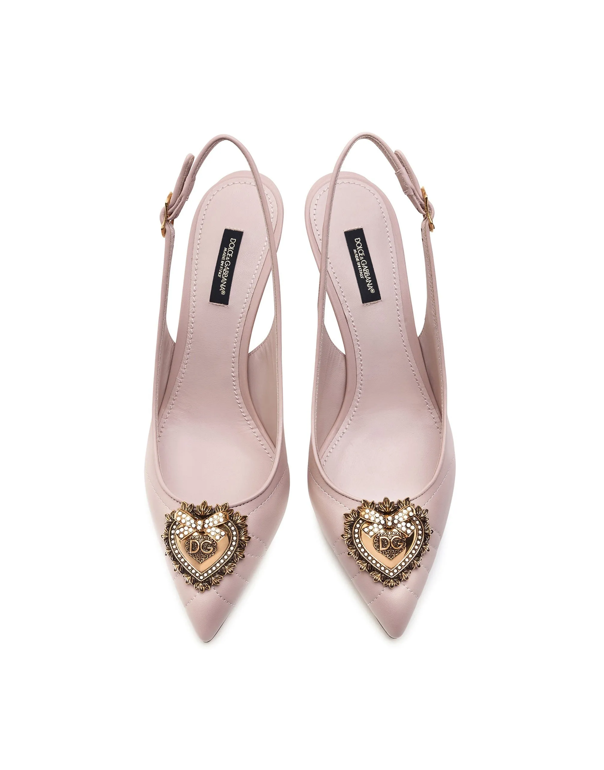 Matelassé nappa leather Devotion slingbacks