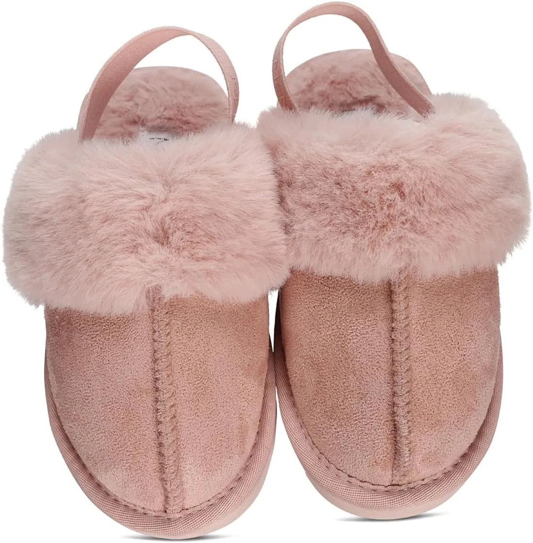 MeMoi Kids' Fluffy Slide Slingback Slippers
