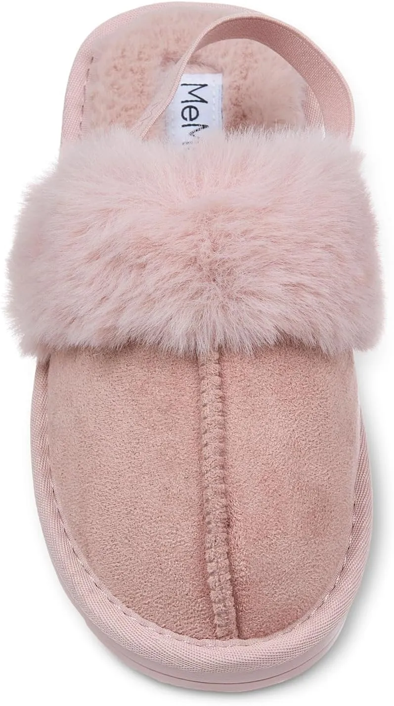 MeMoi Kids' Fluffy Slide Slingback Slippers