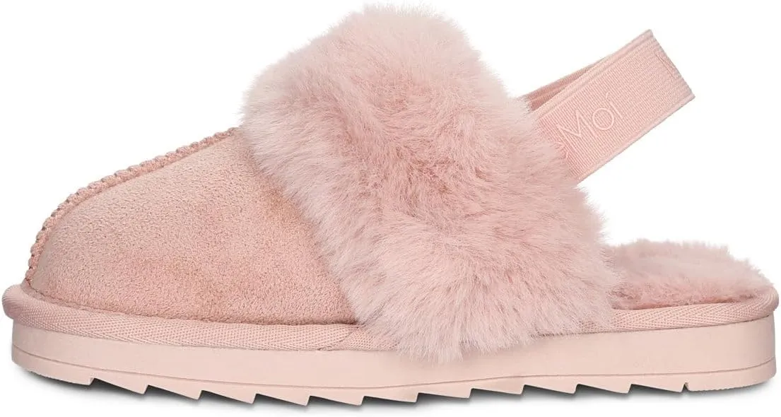 MeMoi Kids' Fluffy Slide Slingback Slippers