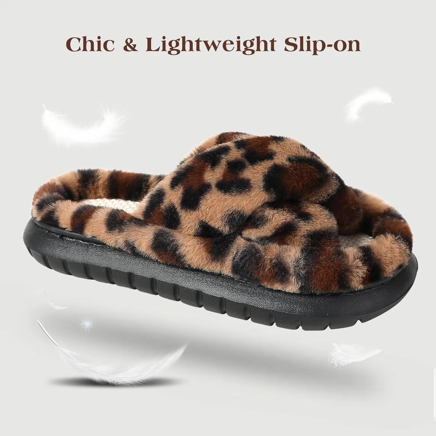 Menore Slippers for Women Crossbands House Bedroom Slides Linen Open Toe Cozy Corduroy Fuzzy Slide Sandals Indoor Outdoor Four Seasons