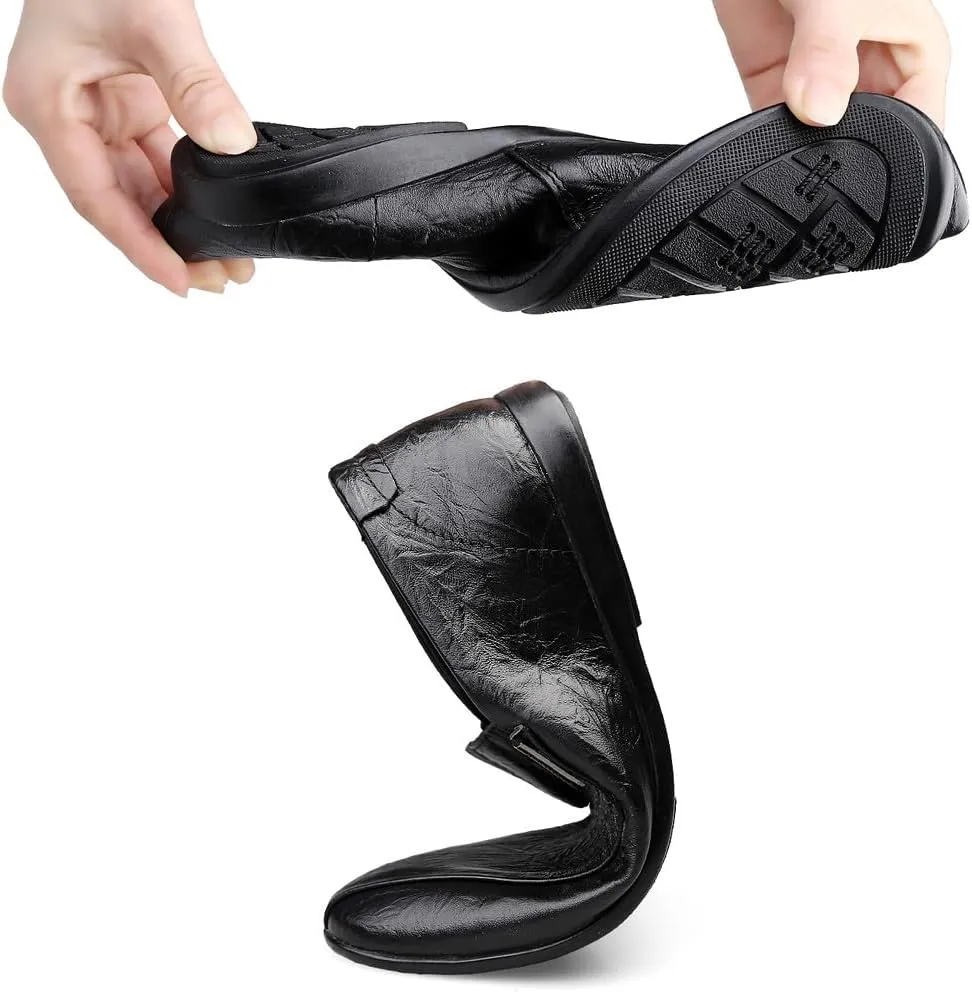 Men's Casual Genuine Leather Slip On Soft Driving Walking Shoes Penny Loafer Flats Shoes