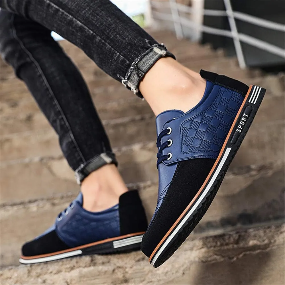 Men's Classic Loafers Fashion Oxford Moccasin Lace-up Stitching Suede Comfortable Casual Flat Leather Shoes Business Driving Office