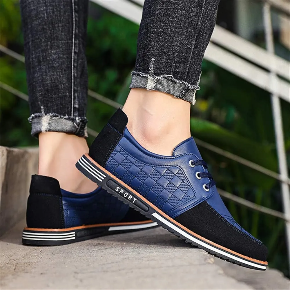 Men's Classic Loafers Fashion Oxford Moccasin Lace-up Stitching Suede Comfortable Casual Flat Leather Shoes Business Driving Office