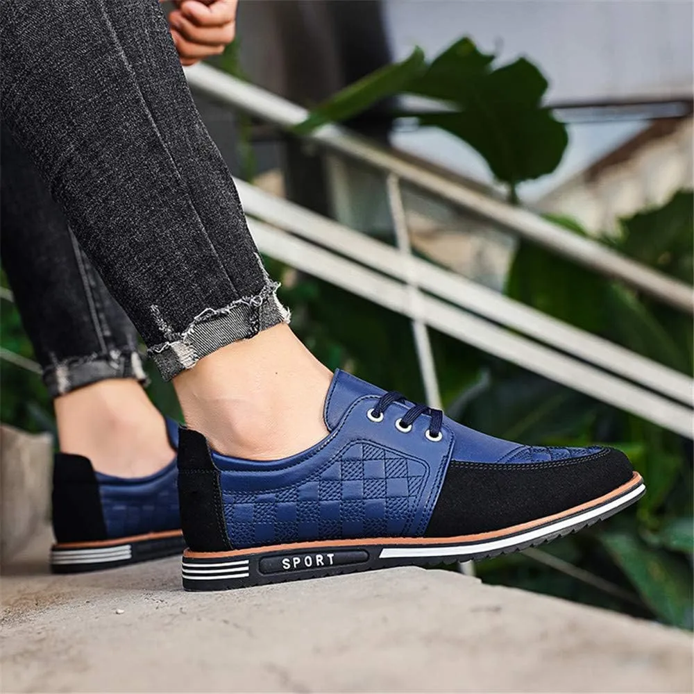 Men's Classic Loafers Fashion Oxford Moccasin Lace-up Stitching Suede Comfortable Casual Flat Leather Shoes Business Driving Office