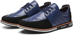Men's Classic Loafers Fashion Oxford Moccasin Lace-up Stitching Suede Comfortable Casual Flat Leather Shoes Business Driving Office