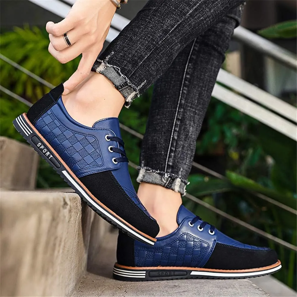 Men's Classic Loafers Fashion Oxford Moccasin Lace-up Stitching Suede Comfortable Casual Flat Leather Shoes Business Driving Office