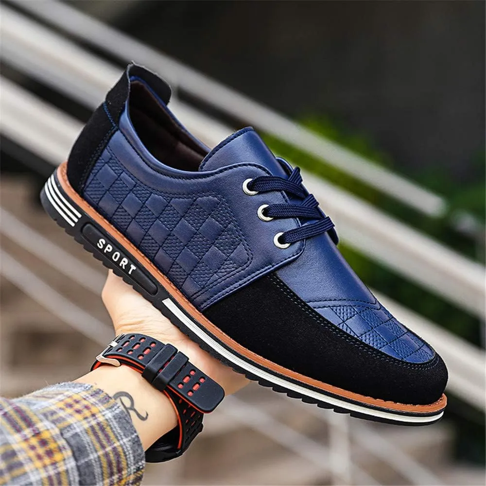 Men's Classic Loafers Fashion Oxford Moccasin Lace-up Stitching Suede Comfortable Casual Flat Leather Shoes Business Driving Office
