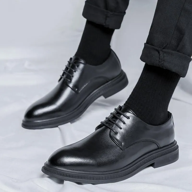 Mens Dress Sneakers Sport Patent Leather Business Oxford Shoes Breathable Business Oxford Derby