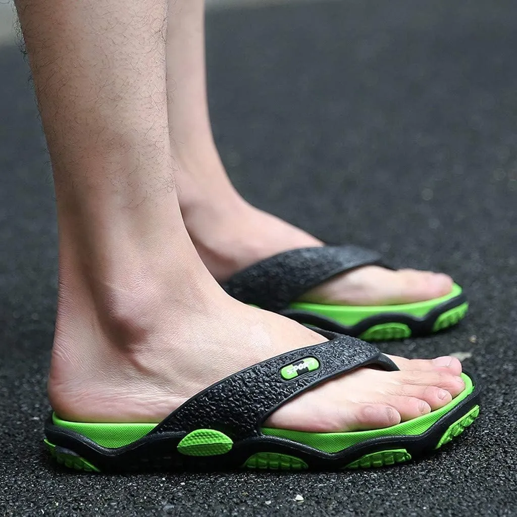Men's Flip-Flops Fashion Spliced ​​Soft Soled Flip Flops Casual Outdoor Beach