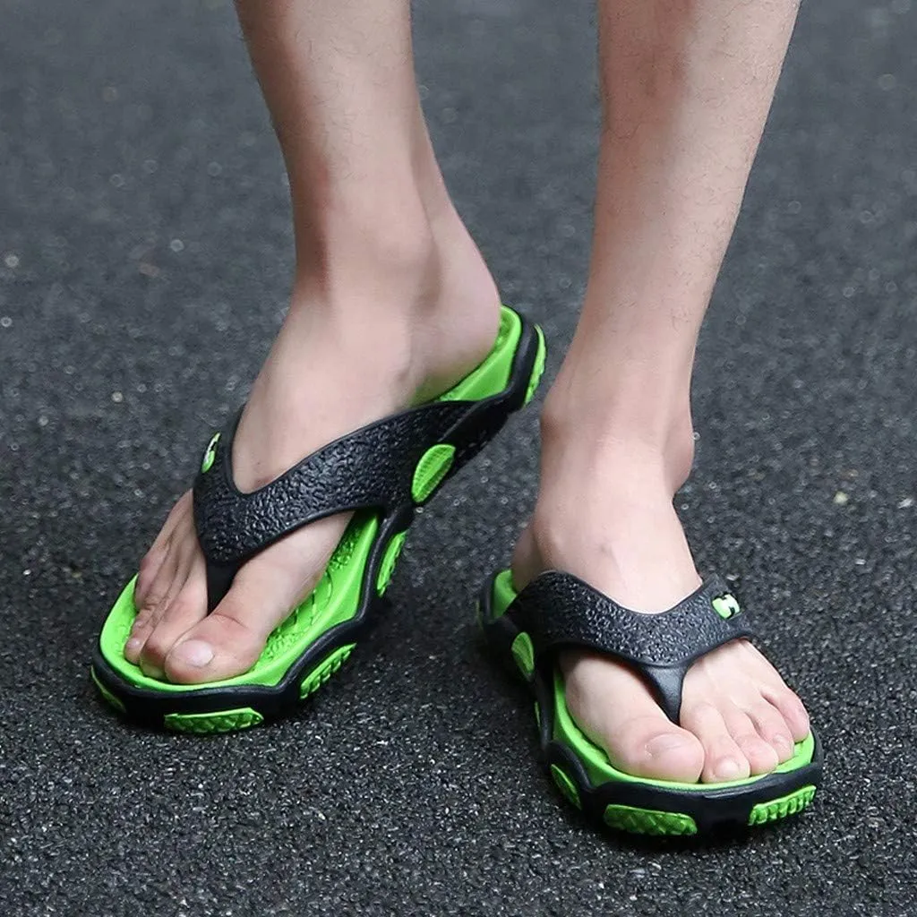 Men's Flip-Flops Fashion Spliced ​​Soft Soled Flip Flops Casual Outdoor Beach