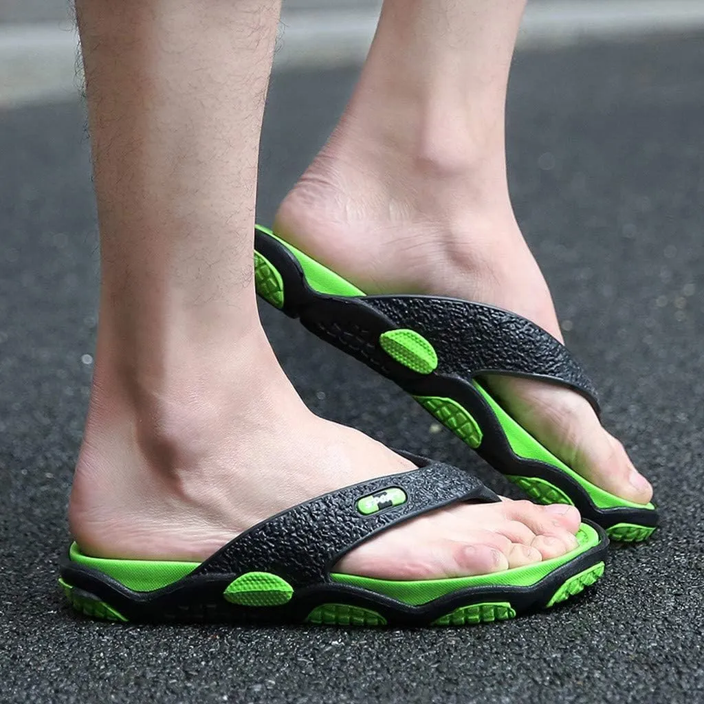 Men's Flip-Flops Fashion Spliced ​​Soft Soled Flip Flops Casual Outdoor Beach