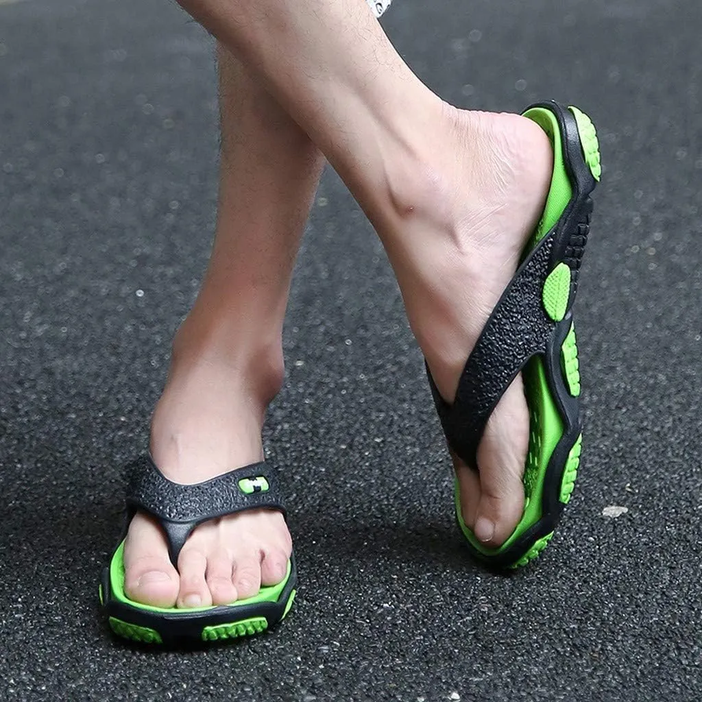 Men's Flip-Flops Fashion Spliced ​​Soft Soled Flip Flops Casual Outdoor Beach