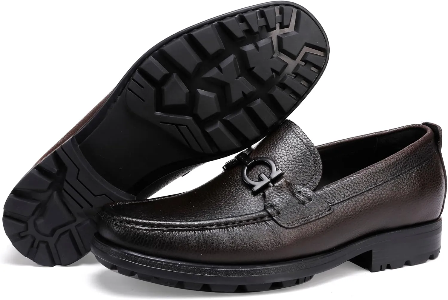 Men's Formal Leather Dress Shoes Business Handmade Buckle Slip On Penny Loafer Wedding Party Shoes for Men