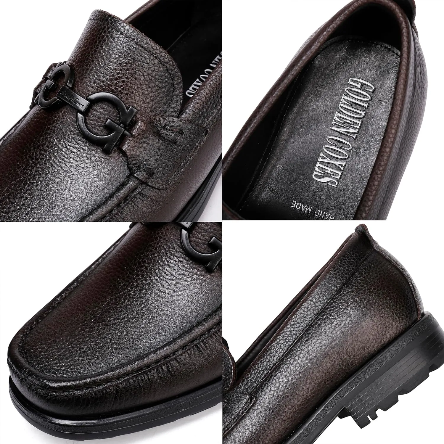 Men's Formal Leather Dress Shoes Business Handmade Buckle Slip On Penny Loafer Wedding Party Shoes for Men