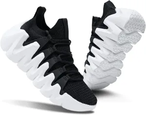 Men's Lightweight Walking Sneakers - Breathable Cushioning Gym Shoes Slip-Resistant Athletic Shoes for Running