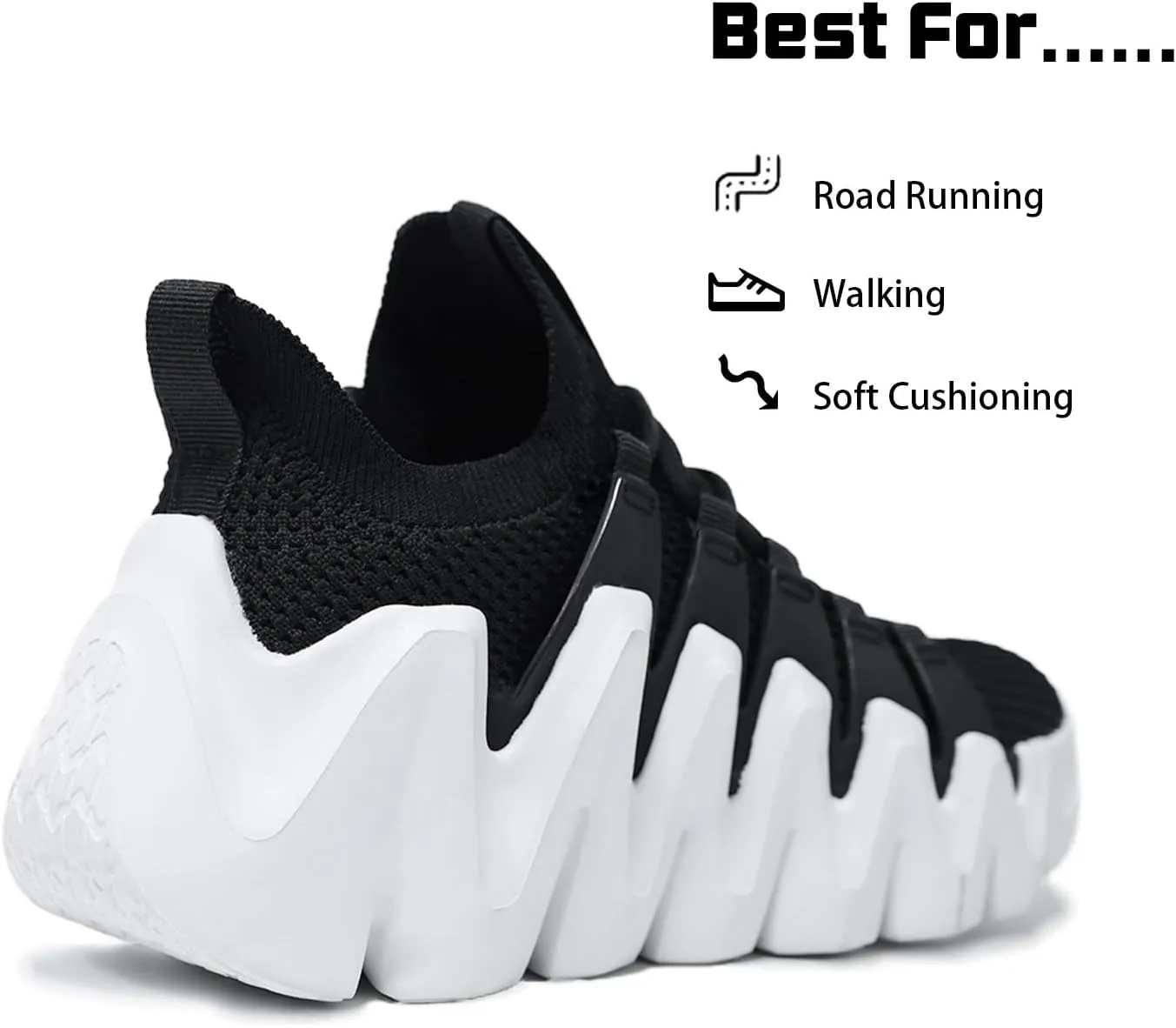 Men's Lightweight Walking Sneakers - Breathable Cushioning Gym Shoes Slip-Resistant Athletic Shoes for Running