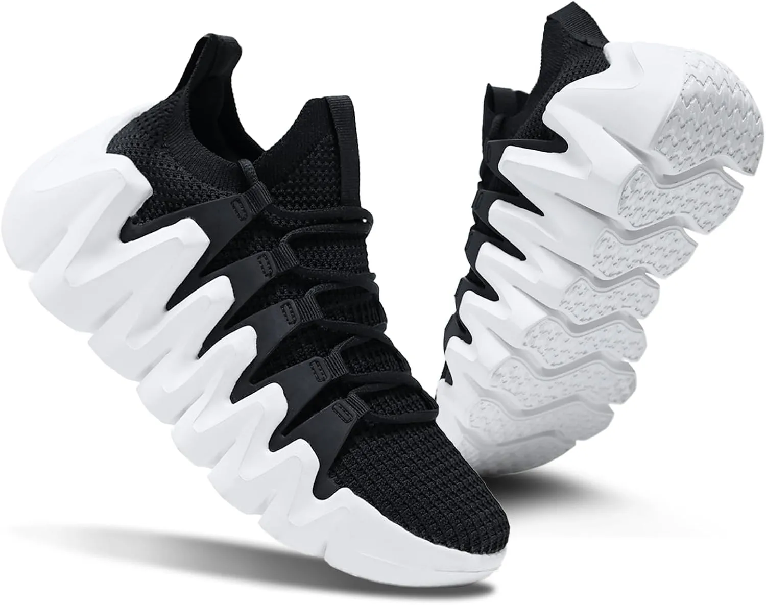 Men's Lightweight Walking Sneakers - Breathable Cushioning Gym Shoes Slip-Resistant Athletic Shoes for Running