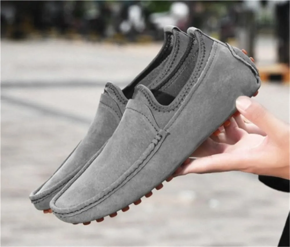 Mens Loafers Moccasins Shoes Solid Colors Flat Heel Slip on Anti-Slip Flexible Resistant