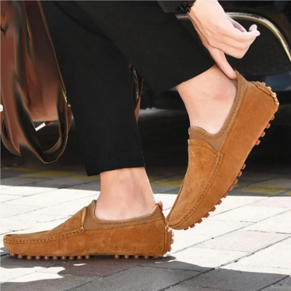 Mens Loafers Moccasins Shoes Solid Colors Flat Heel Slip on Anti-Slip Flexible Resistant