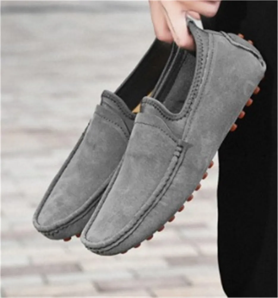 Mens Loafers Moccasins Shoes Solid Colors Flat Heel Slip on Anti-Slip Flexible Resistant