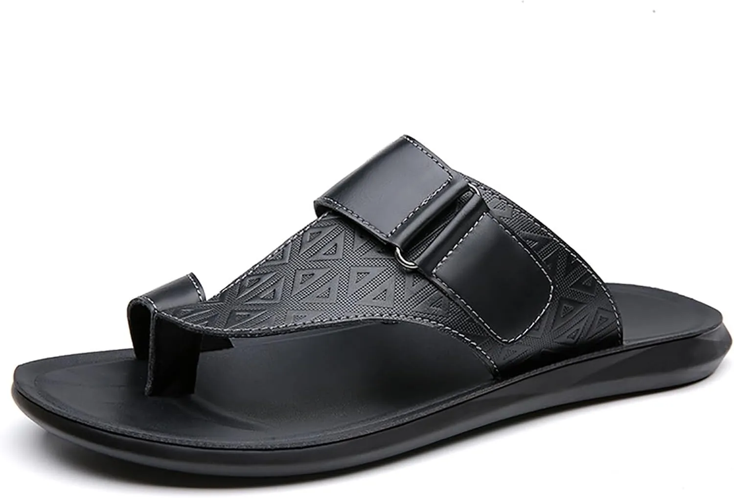 Mens Slide Sandal Indoor and Outdoor Beach Flip Flop Casual Thong Leather Slip On Athletic Slipper Quick-Dry