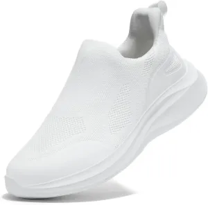 Men's Slip On Walking Shoes Non Slip Running Tennis Sneakers Cushion Cross Training Laceles Lightweight Breathable Athletic Gym Workout Casual