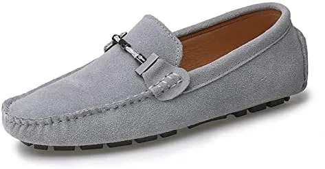 Men's Suede Leather Penny Loafers, Slip-on Driving Moccasins, Casual Flat Shoes, 10 Colors Options,Plus Big Sizes