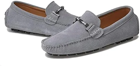 Men's Suede Leather Penny Loafers, Slip-on Driving Moccasins, Casual Flat Shoes, 10 Colors Options,Plus Big Sizes