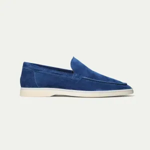Mens Suede Royal Blue Loafers