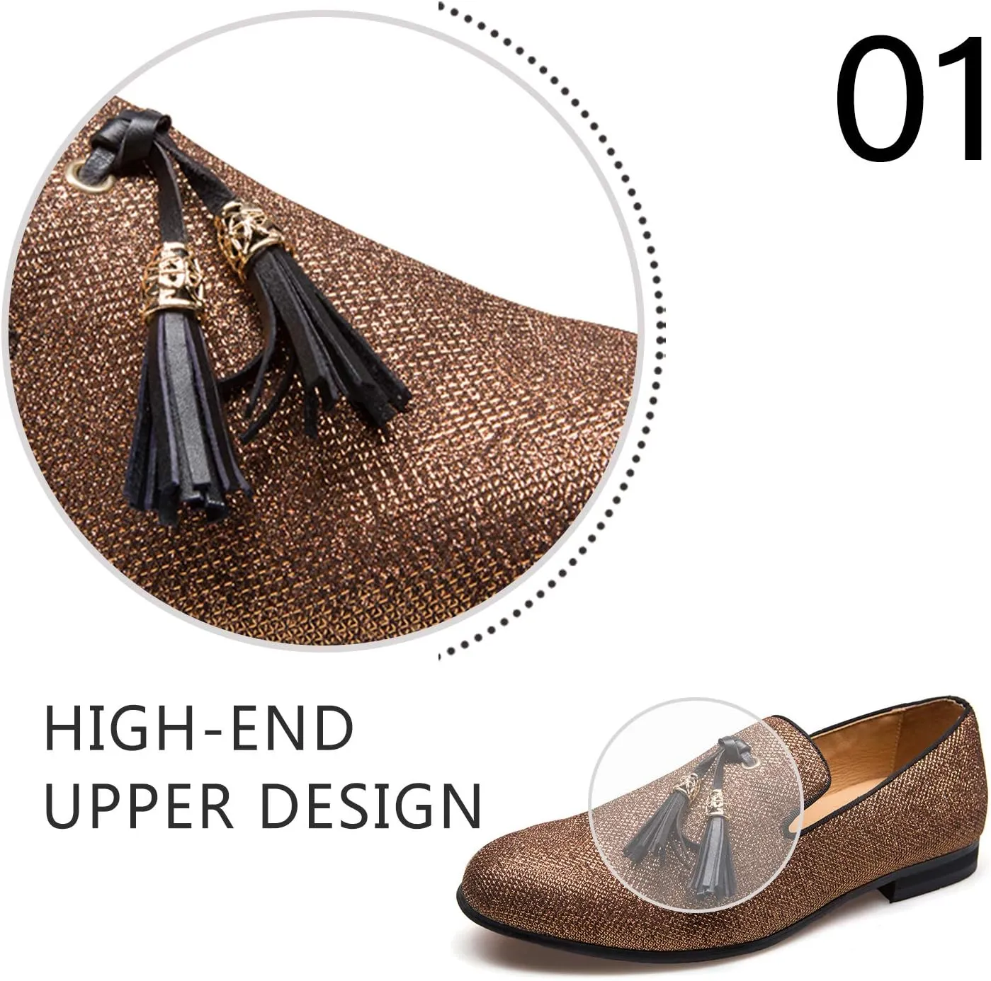 Men's Vintage Velvet Embroidery Noble Loafer Shoes Slip-on Loafer Smoking Slipper Tassel Loafer