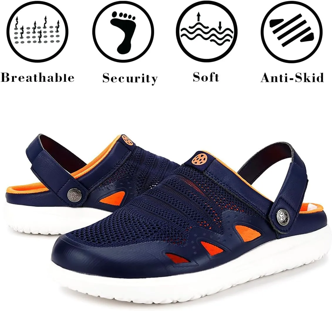 Men's Women's Clogs Garden Shoes Slip On Sandals Breathable Summer Orthotic Walking Slippers with Plantar Fasciitis Soles
