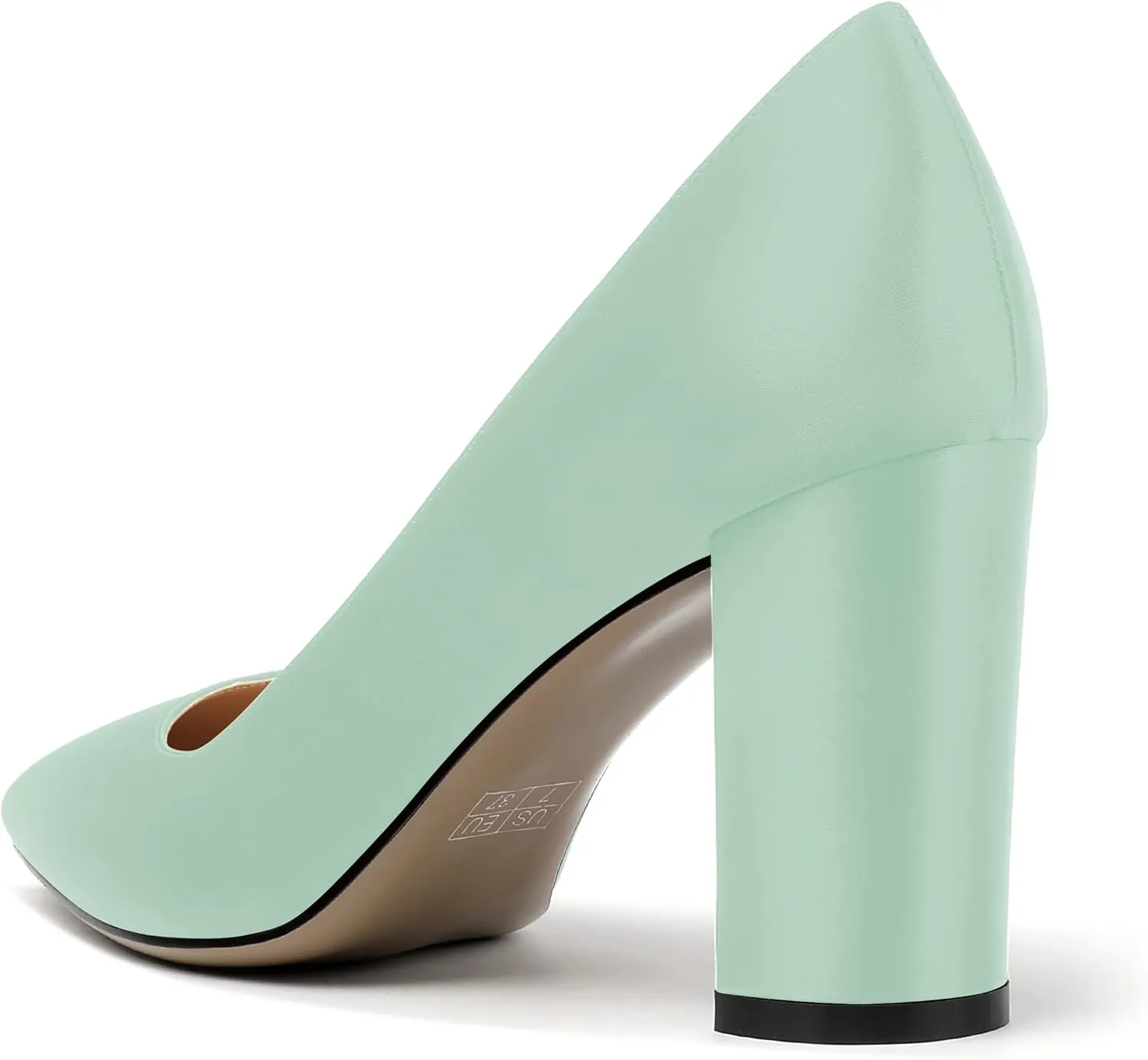 MERRORI Women's Dress Satin Pointed Toe Slip On Elegant Evening Chunky High Heel Pumps Shoes 3.3 Inch