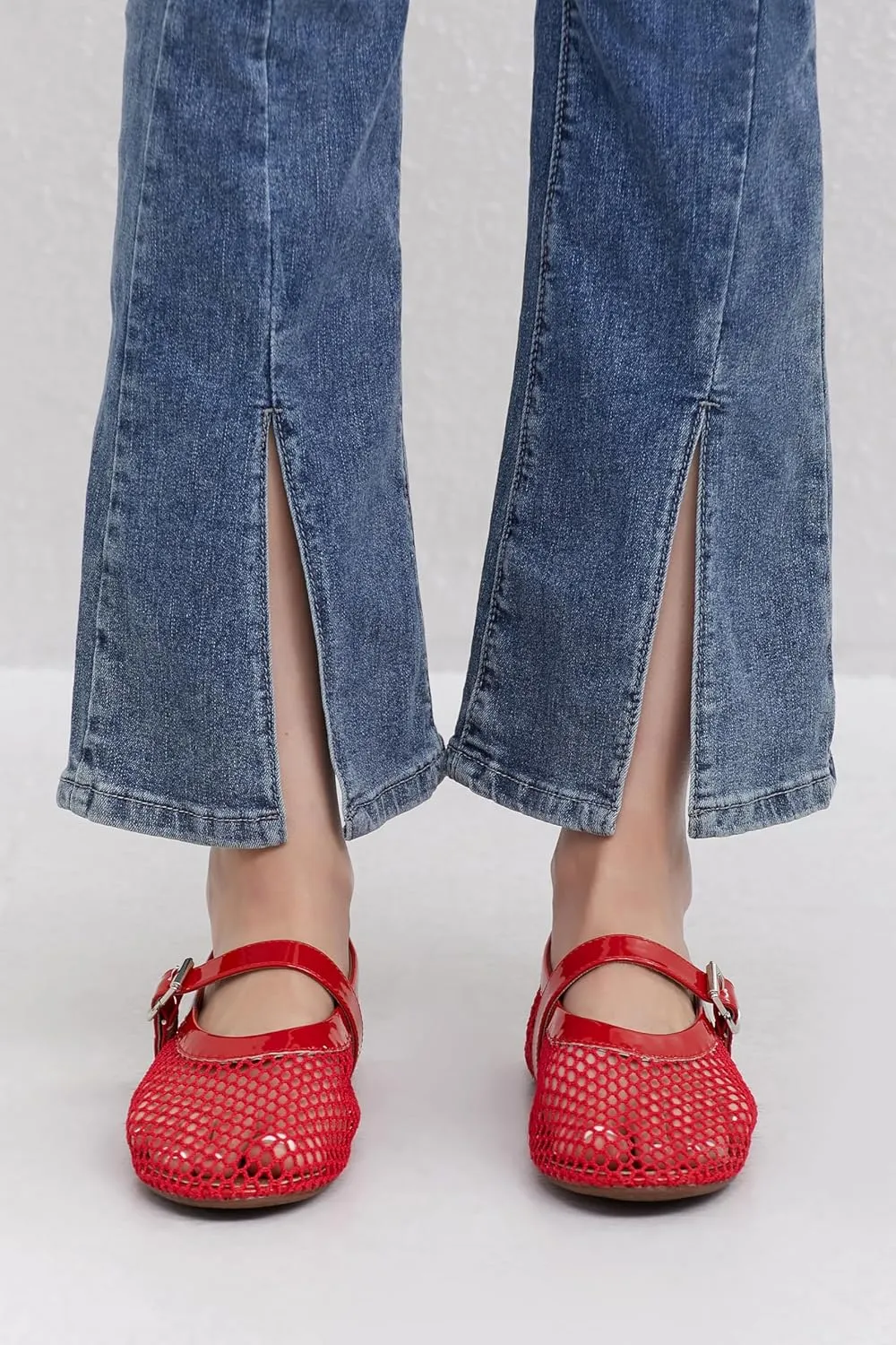 Mesh Ballet Flats for Women Comfort Work Flats for Women Office Dressy Wedding Mesh Mary Jane Flats