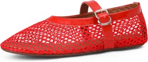 Mesh Ballet Flats for Women Comfort Work Flats for Women Office Dressy Wedding Mesh Mary Jane Flats
