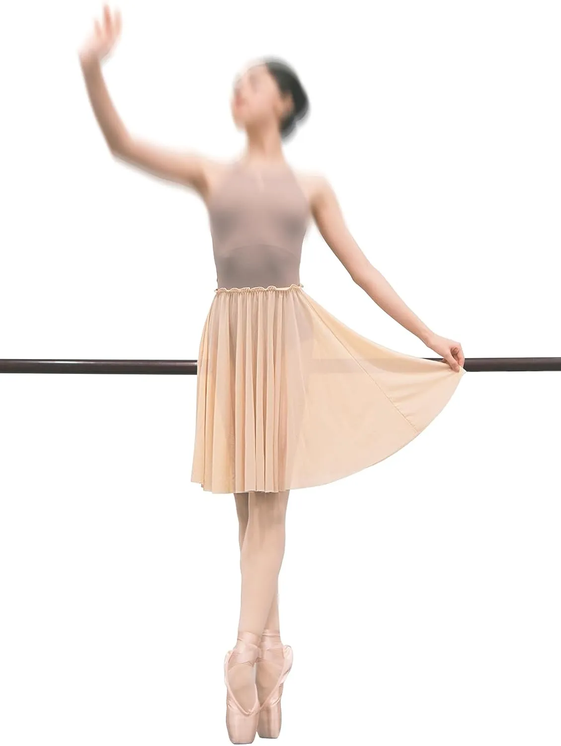 Mesh Ballet Skirt 20.5 Inches Long Practice Skirt Ruffle Elastic Waistband