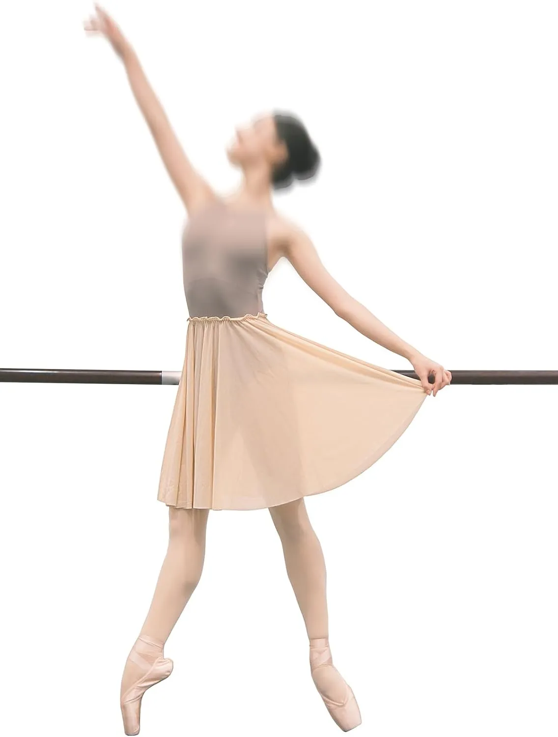 Mesh Ballet Skirt 20.5 Inches Long Practice Skirt Ruffle Elastic Waistband