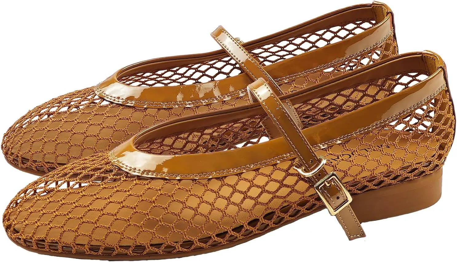 Mesh Flats for Women Ballet Mary Jane Flats Buckle Strap Comfy Casual Office Daily Fishnet Ballerina Flat Sandals Women Shoes Dressy Summer, Black