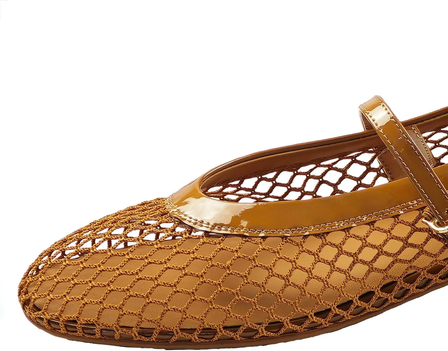 Mesh Flats for Women Ballet Mary Jane Flats Buckle Strap Comfy Casual Office Daily Fishnet Ballerina Flat Sandals Women Shoes Dressy Summer, Black