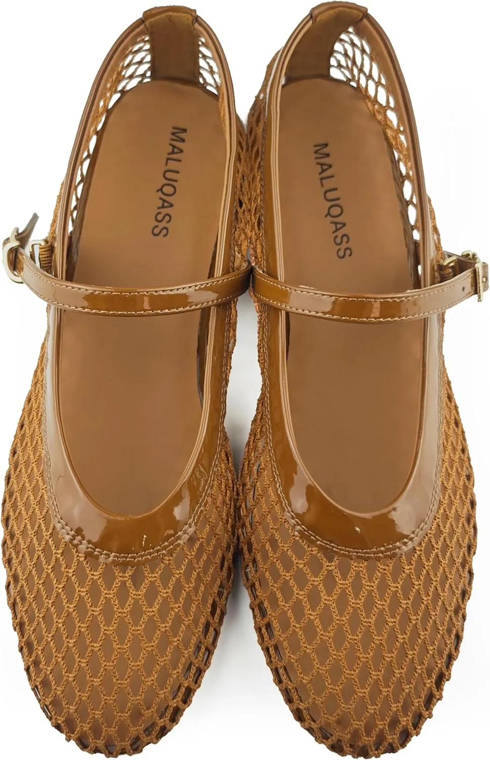 Mesh Flats for Women Ballet Mary Jane Flats Buckle Strap Comfy Casual Office Daily Fishnet Ballerina Flat Sandals Women Shoes Dressy Summer, Black