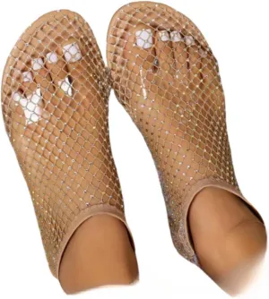 Mesh Flats for Women Ultra Comfortable Shiny Gem Mesh Flats Mesh Ballet Flats for Women