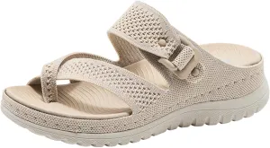 Mesh Flip Flops for Women, Women's Comfortable Breathable Mesh Flip Flops,Hollow Mesh Slide Sandals with Arch Support