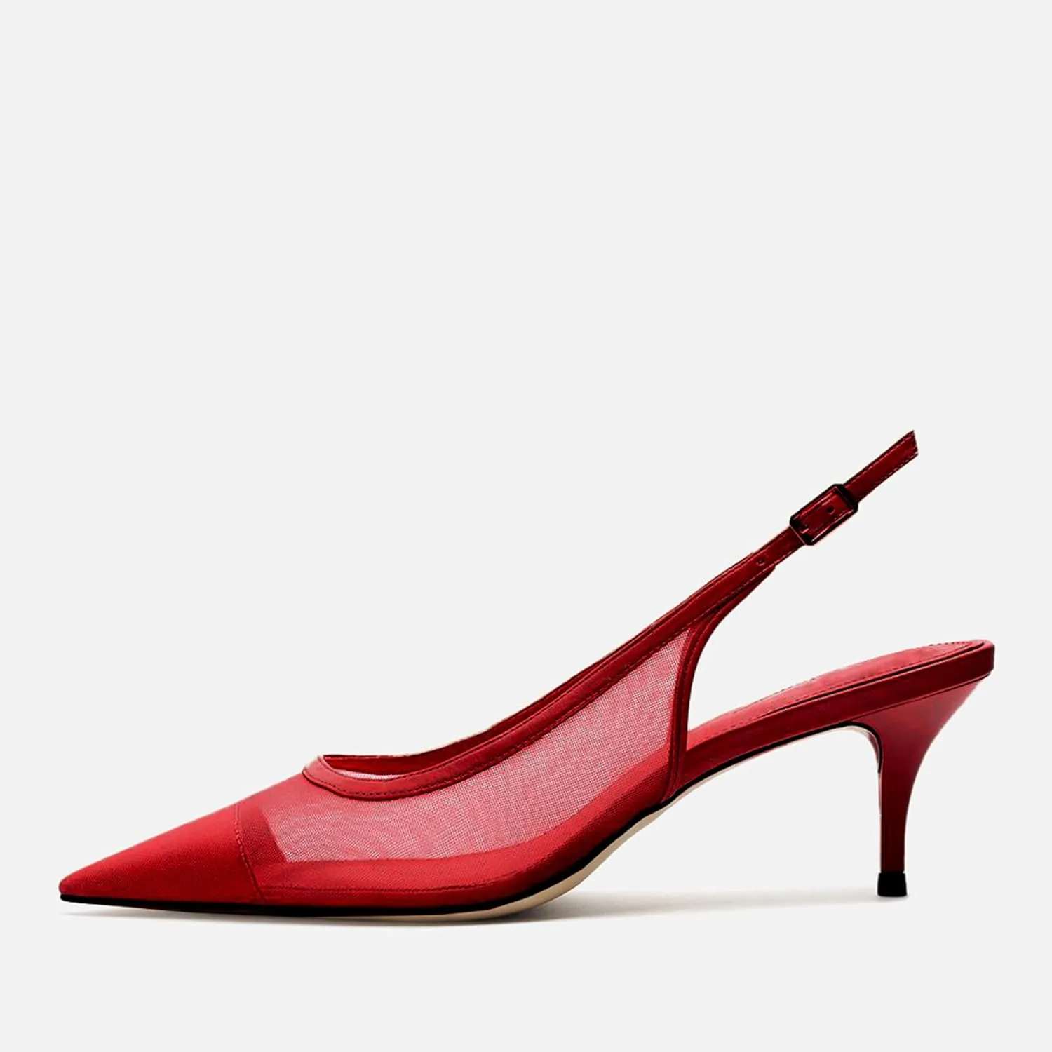 Mesh Kitten Heels for Women Slingback Design with Pointed Toe Breathable and Stylish Elegant Low Heel for Comfort and Sophistication