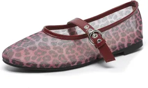Mesh Mary Jane Flats for Women Ballet Mesh Embroidery Flats Rhinestone Flat Shoes Buckle Ballerina Flats Dressy Comfortable Black Flats