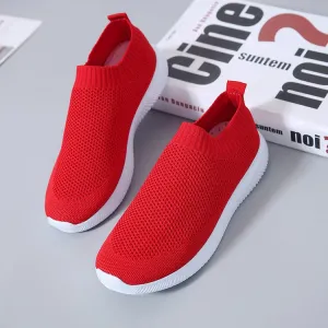 Mesh round head flat heel shoes