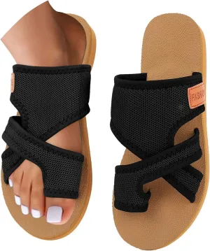 Mesh Sandals for Women Orthowalk Shoes Orthopedic Arch Support Beach Breathable Comfortable Wide Hollow Slides