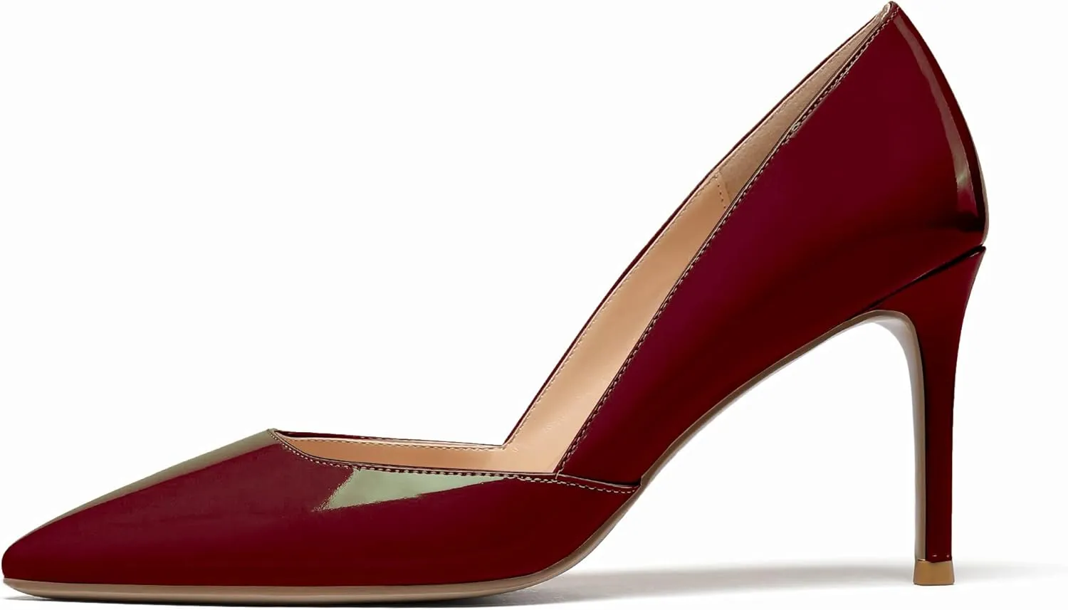 Mettesally Womens Elegant Pointy Toe High Heels Pumps D'Orsay Slip On Stilettos Heeled Party Dress Shoes