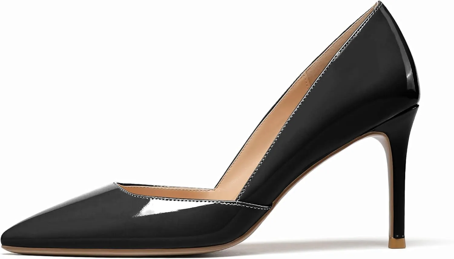 Mettesally Womens Elegant Pointy Toe High Heels Pumps D'Orsay Slip On Stilettos Heeled Party Dress Shoes