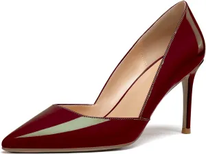 Mettesally Womens Elegant Pointy Toe High Heels Pumps D'Orsay Slip On Stilettos Heeled Party Dress Shoes